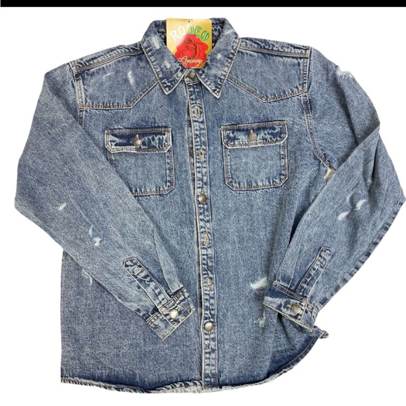 Denim Jacket with Rhinestones Rodeo Vegas Design - Picture 2 of 2